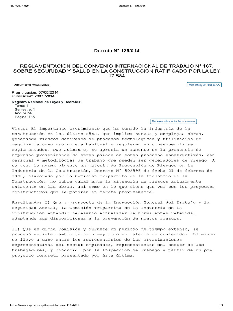 Decreto #125 - 014 - 0 | PDF