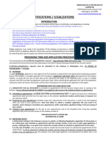Requirements Certificationor Legalizationof Documents