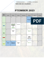 Term 1 Calendar Michaelmas 2023