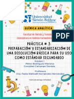 Preparación y Estandarización de Una Disolución Básica para Su Uso Como Estándar Secundario