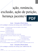 Aula - Sucessões em Geral - Aceitação, Renúncia, Exclusão de Herdeiros, H. Jacente e P. Herança