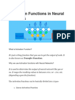 Activation Functions in Neural Networks