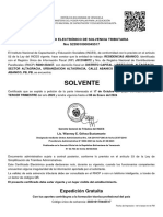 Solvente: Certificado Electrónico de Solvencia Tributaria Nro S239010000045517
