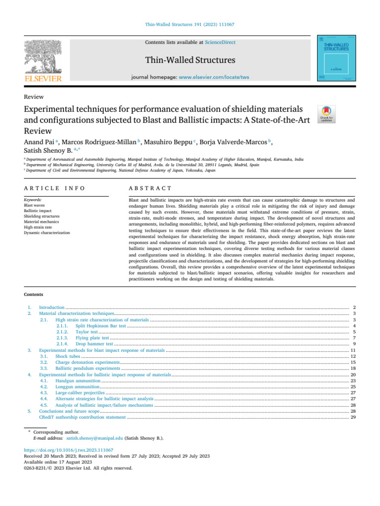 Experimental Techniques for Performance Evaluation of Shielding ...