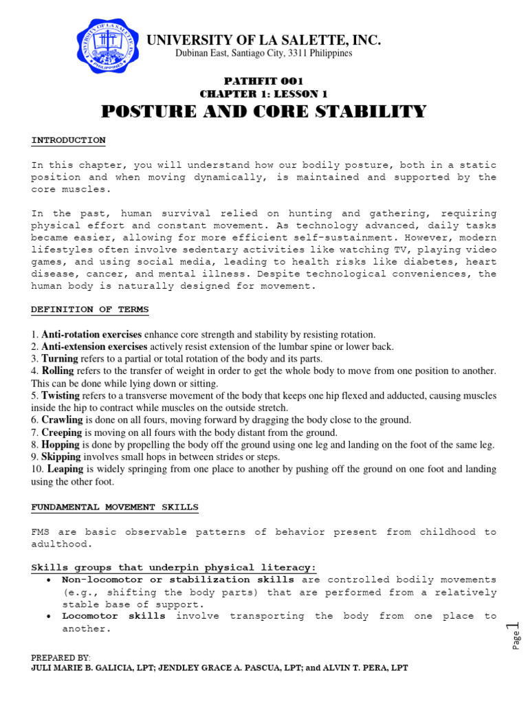 Posture and Core Stability Insights | PDF | Anatomical Terms Of Motion ...