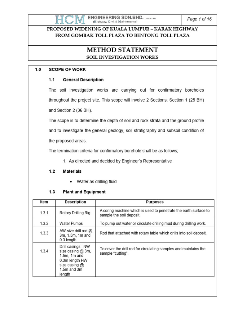 Borehole Soil Investigation Methodology | PDF | Casing (Borehole)