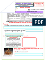 Ficha Arte y Cultura 2do Grado Jueves 02 de Junio Del 2022