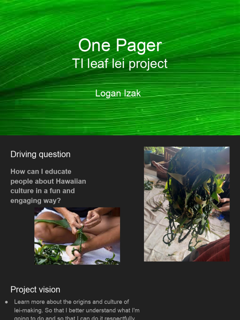 Educating on Ti Leaf Lei Making | PDF | Wellness