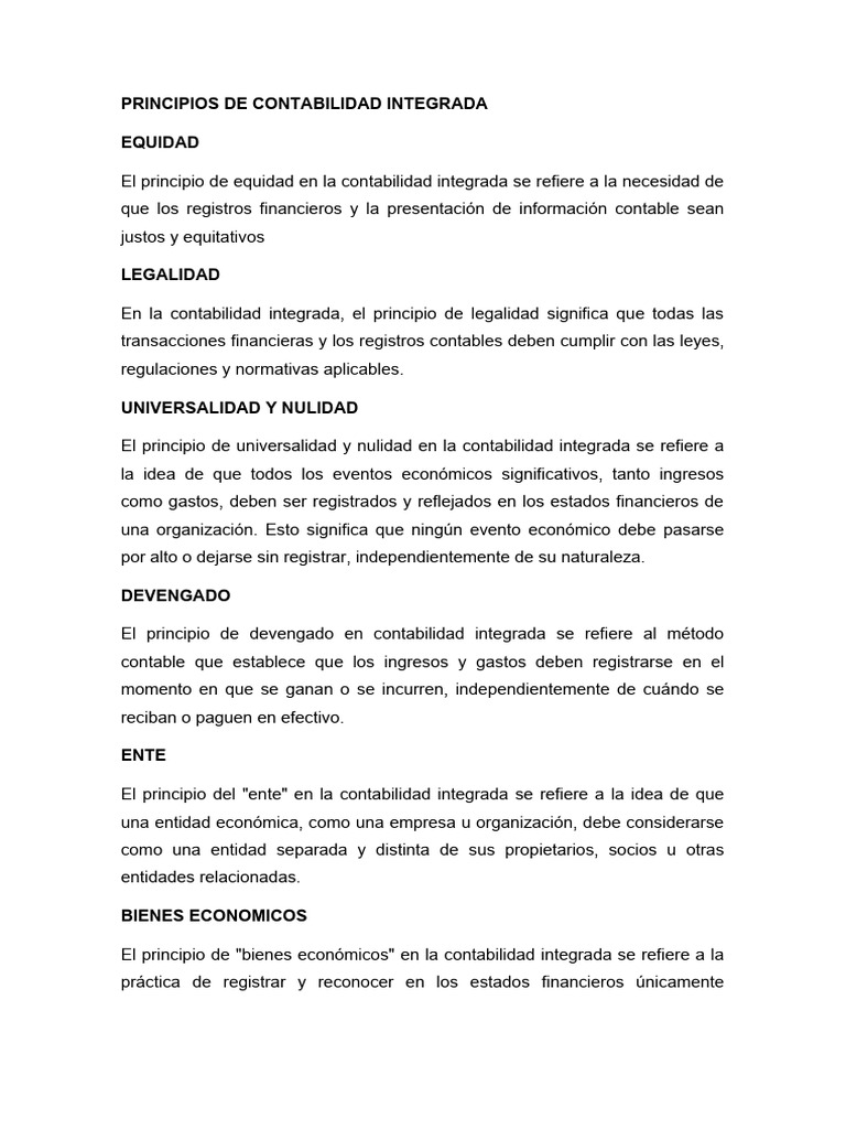 Principios de Contabilidad Integrada1 | PDF | Contabilidad | Estado ...