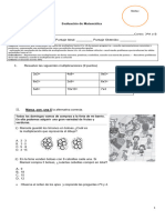 Prueba de Multiplicación 3ero Básico