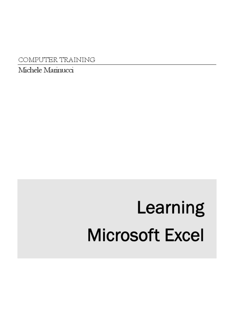 Excel Basic Knowledge Pdf