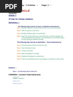 Cloning Database Training