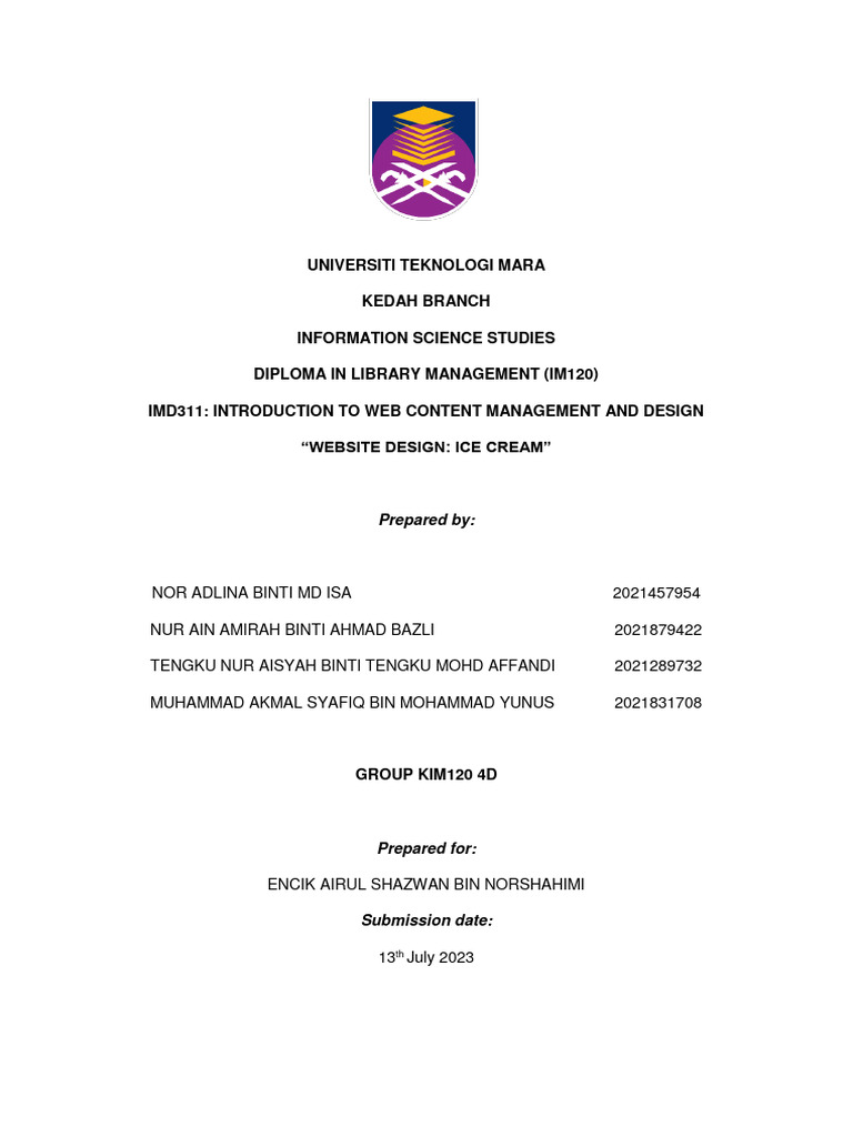 Imd311 Group Assignment Pdf Websites Databases