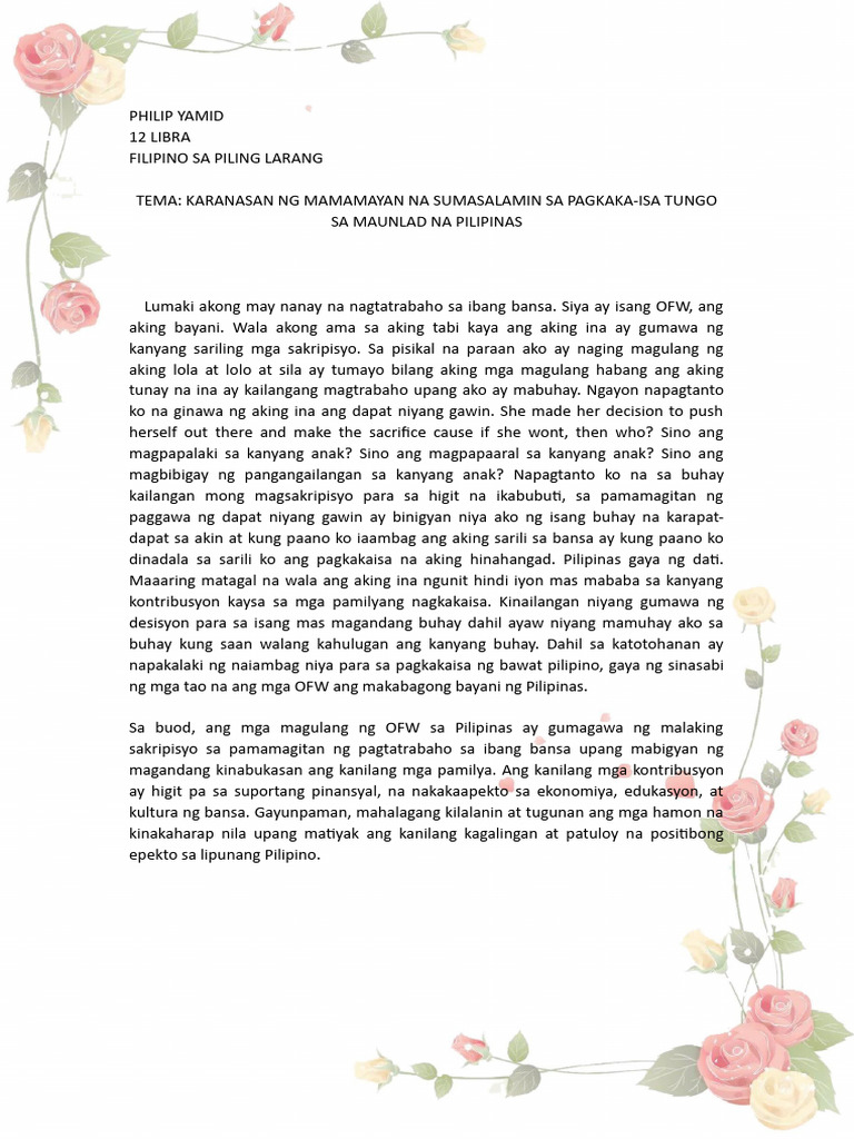 Filipino Sa Piling Larang | PDF