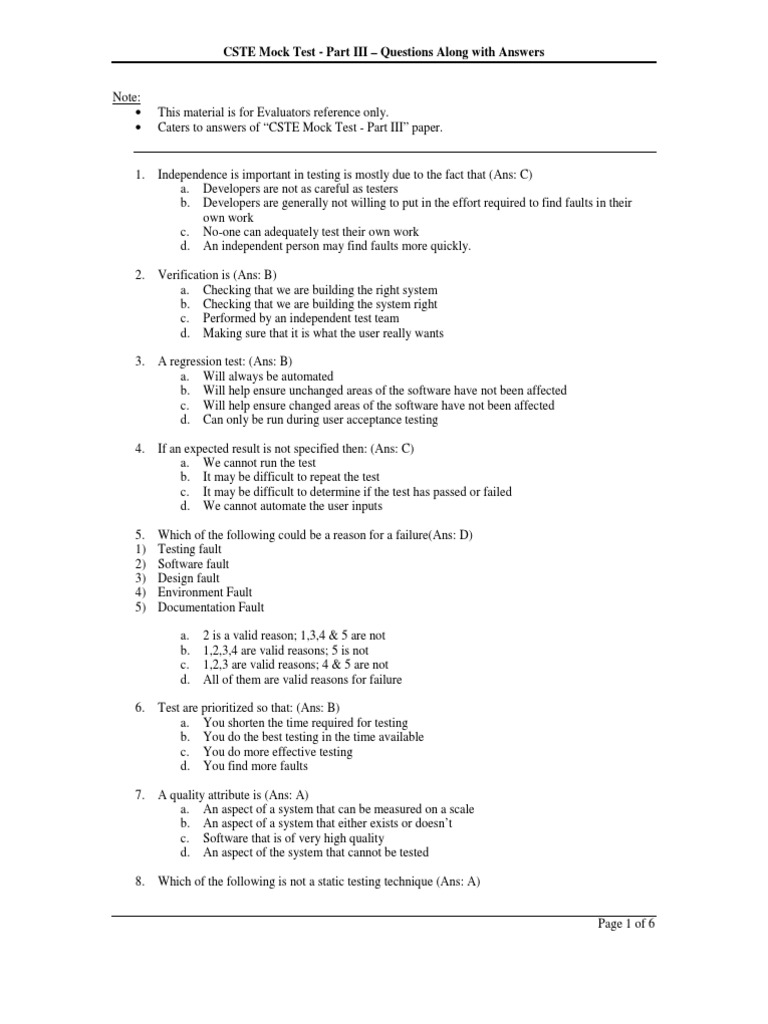 CSTE Mock Test Part 3 QuestionsAnswers PDF