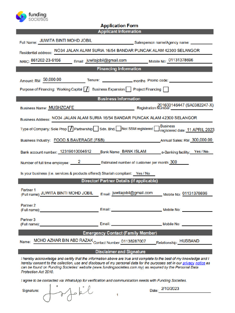 FUNDING FORM | PDF