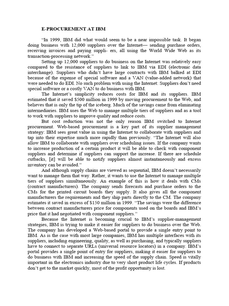 Case Study Pdf Supply Chain Electronic Data Interchange