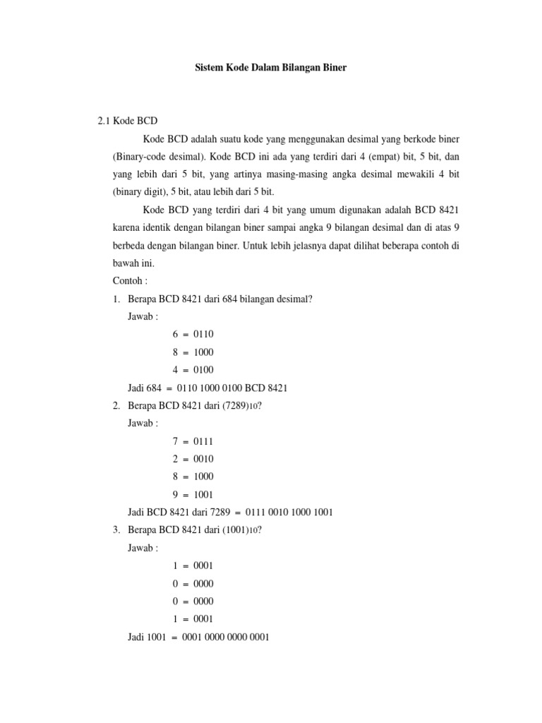 3a. Sistem Kode Bilangan Biner | PDF