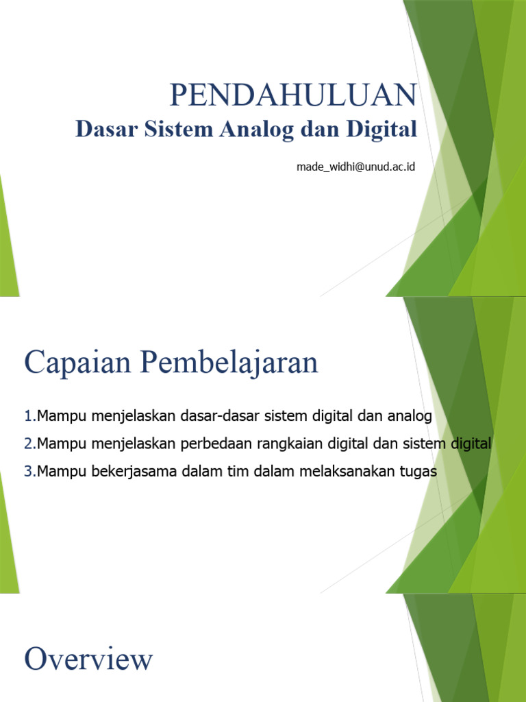 Dasar Dasar Sistem Analog Dan Digital Pdf