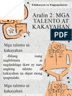 Mga Talento at Kakayahan