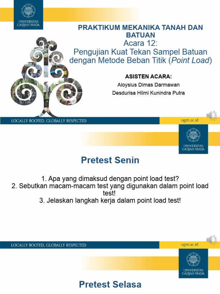 Materi Praktikum Acara 12 - Uji Kuat Tekan Batuan Metode Point Load | PDF
