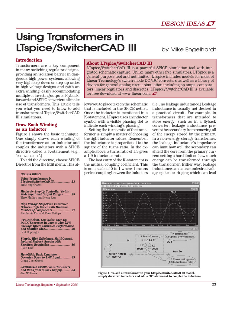 LTspice Using Transformers PDF