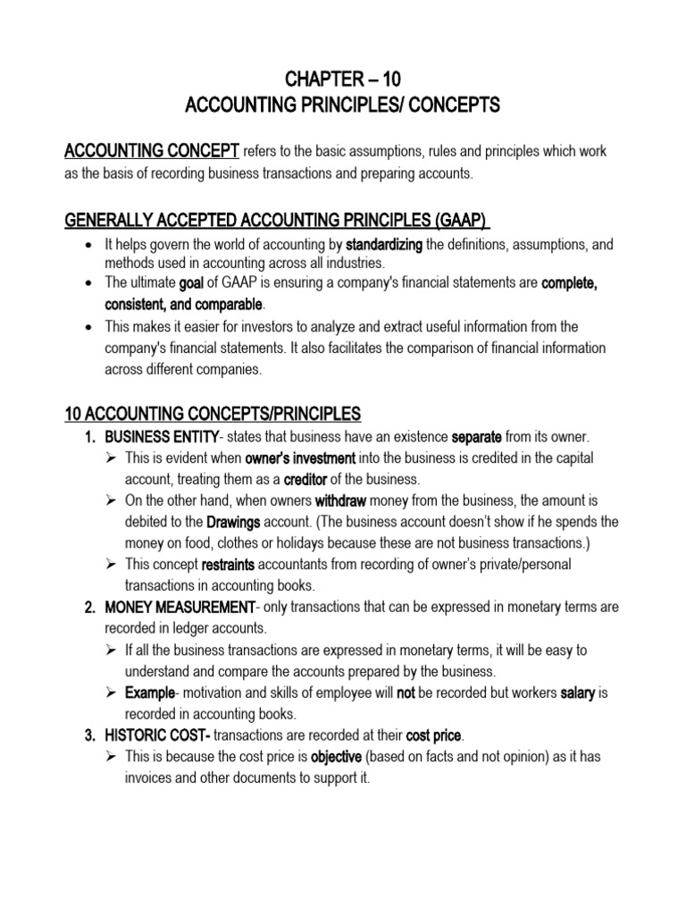 Accounting Principles (Very Important) | PDF | Debits And Credits ...