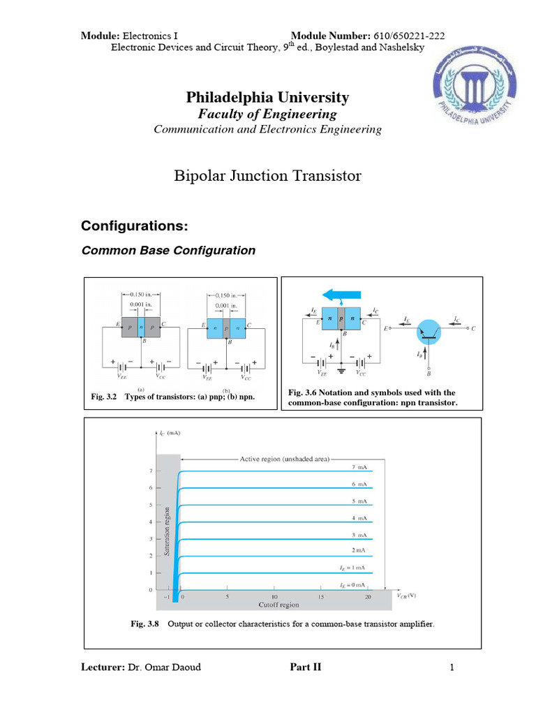 Bipolar Junction Transistor Configurations | PDF | Bipolar Junction ...