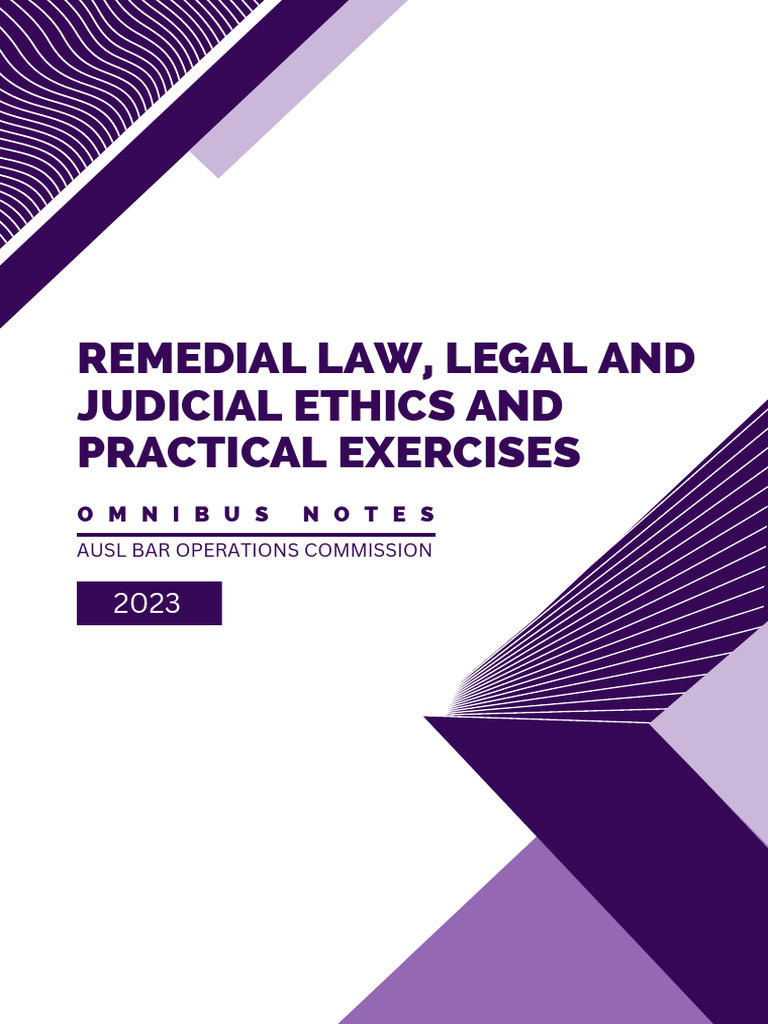 2023 Omnibus Notes Part 2 Legal and Judicial Ethics PDF Lawyer