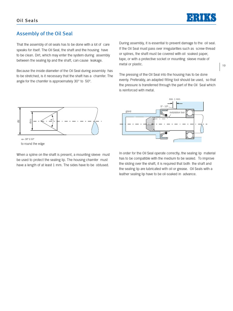 Oil Seal Assembly Best Practices | PDF | Equipment | Mechanical Engineering