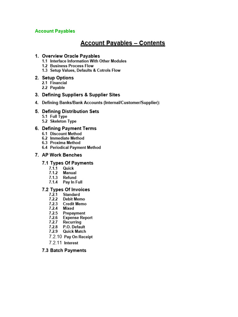 Oracle Payables Setup Guide | PDF | Accounts Payable | Invoice