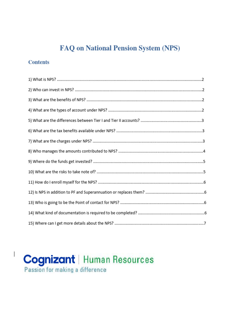 FAQ On NPS | PDF | Investing | Money
