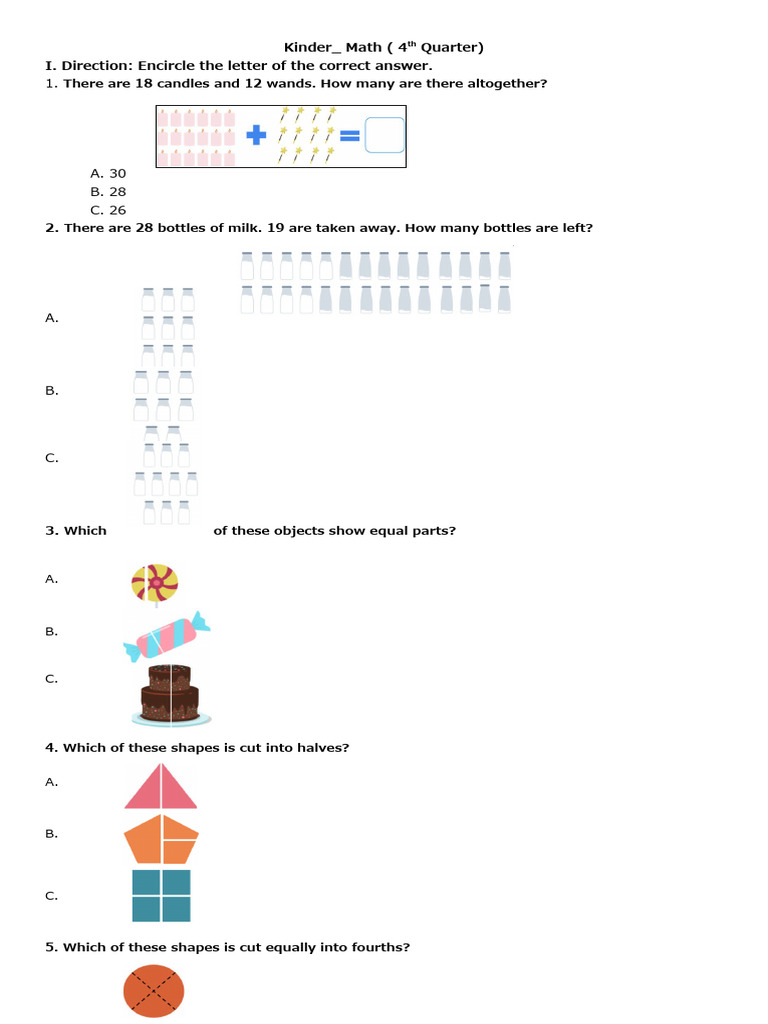 Kinder MAth 4th Quarter PDF