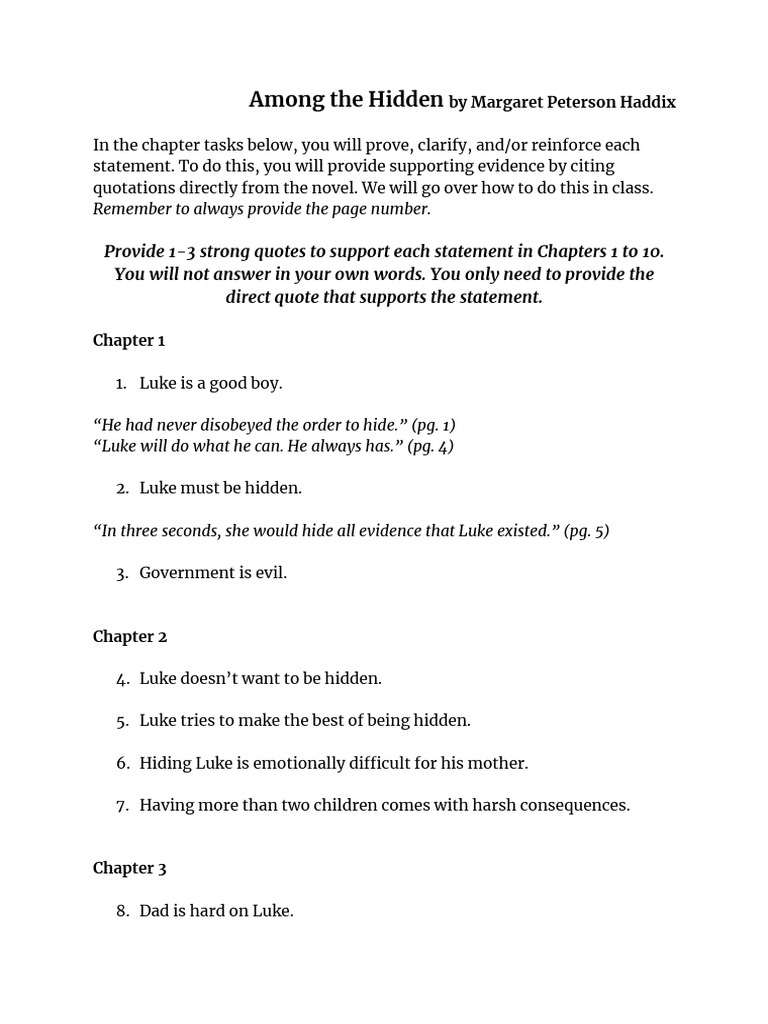 Among the hidden quotes pdf