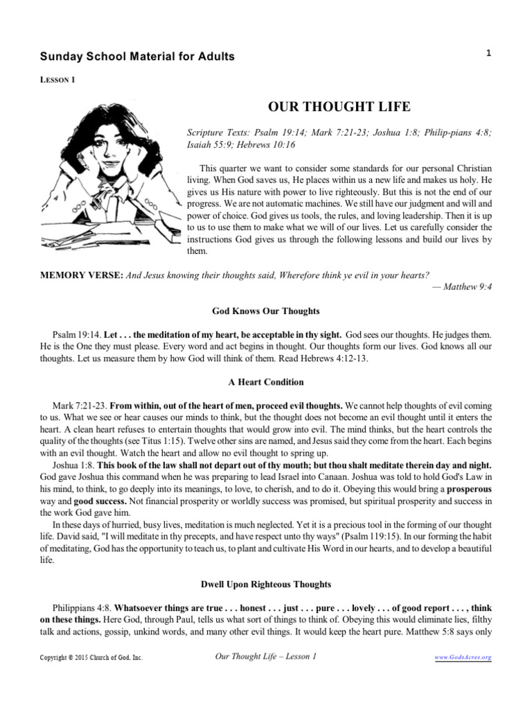 Spiritualstrength Part1 Lesson1 | PDF | Thought | Gospel Of Mark