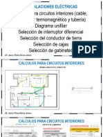 Cálculo para Circuitos Interiores y Cálculo de Interruptores Diferenciales