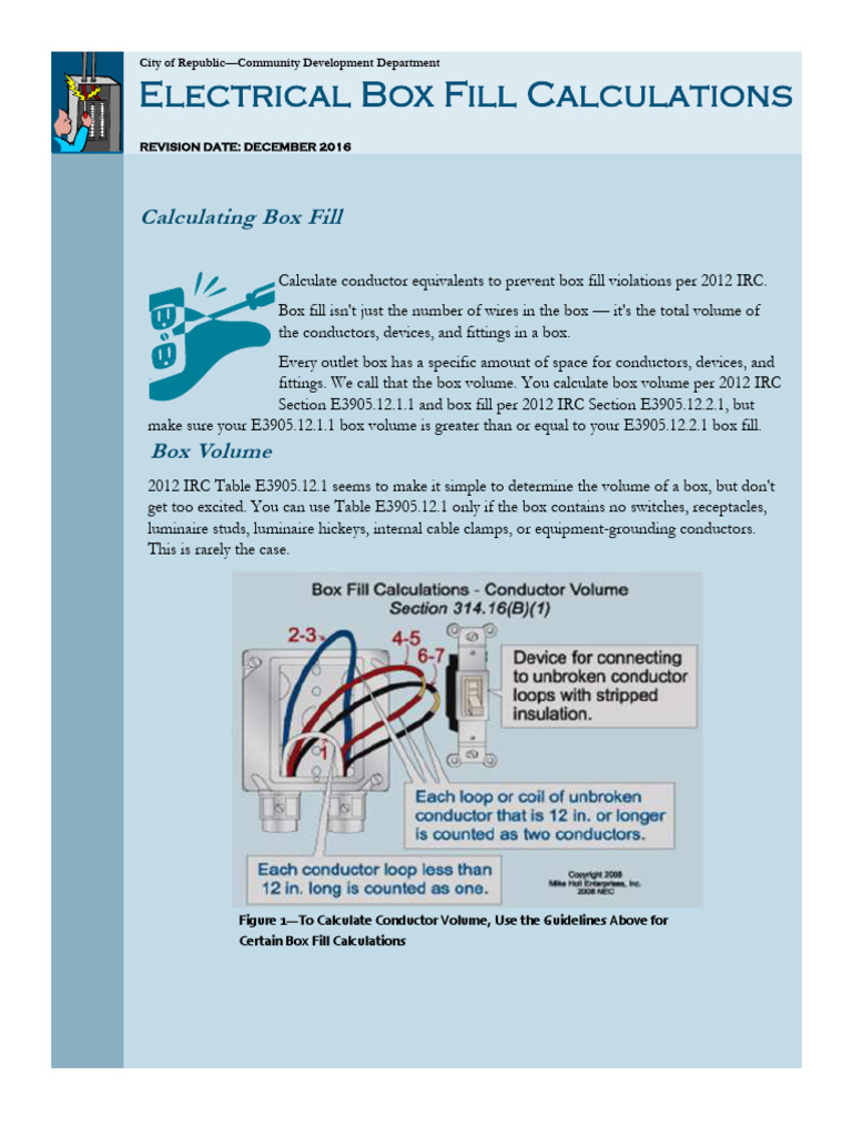 Electric Box Fill Ratio PDF Electrical Conductor Volume