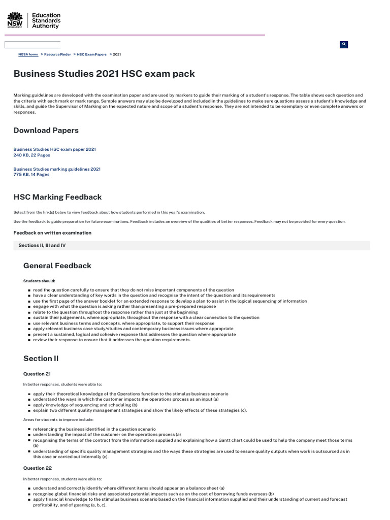 2021 BUSINESS STUDIES EXAM GUIDELINES visual data 6