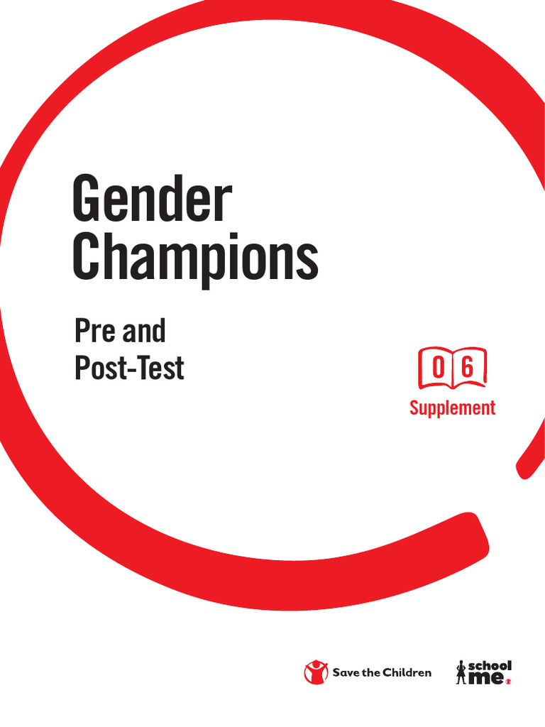 Gender Champions Manual Supplement 6 Pre and Post Test PDF