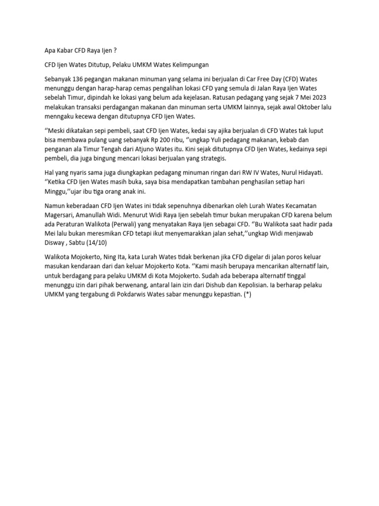 Apa Kabar CFD Raya Ijen PDF