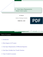 Lecture 3: State-Space Representation: Modern Control Systems