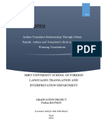 Author-Translator Relationship Through Orhan Pamuk Author and Translator's Role in Award-Winning Translations