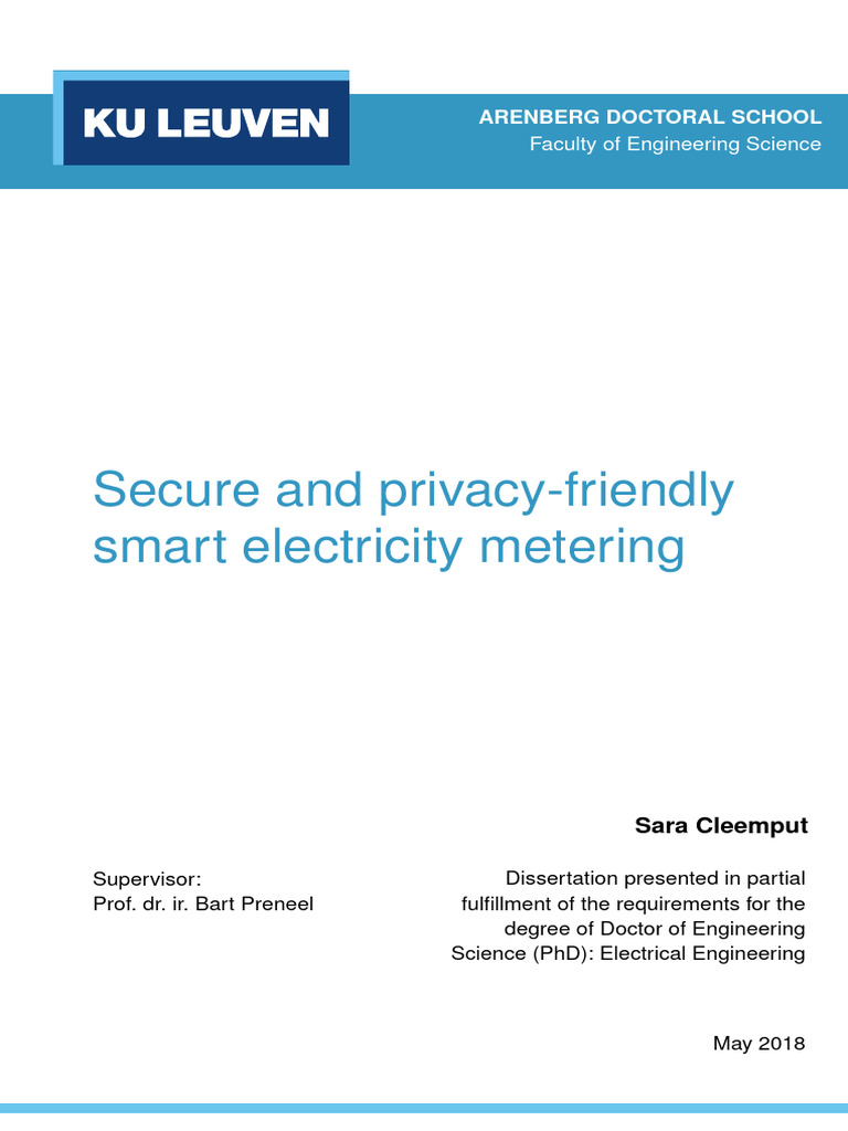 Secure Smart Metering PhD Dissertation | PDF | Electrical Grid | Smart Grid