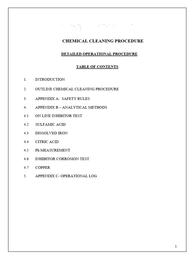 Boiler Chemical Cleaning Procedure DT 19 12 2020 For Offer PDF Ph