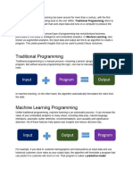 Traditional Vs Machine Learning Programming