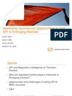 Identifying Commercial Opportunities To Sell API To Emerging Markets