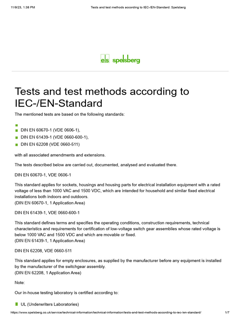 Tests and Test Methods - IEC | PDF | Insulator (Electricity ...