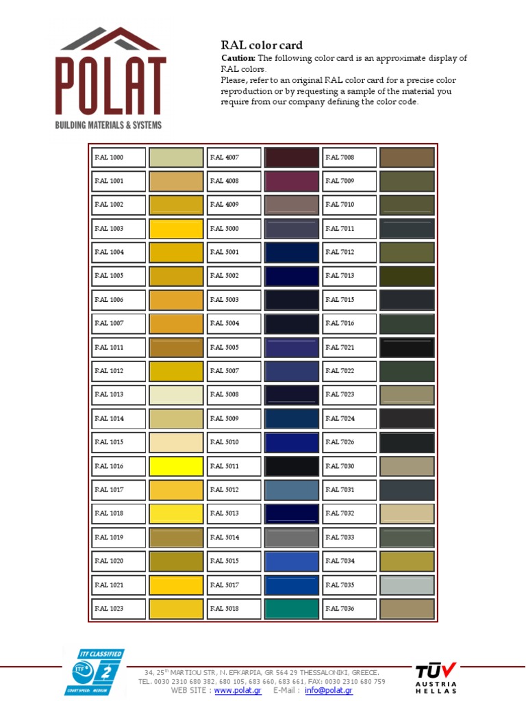 A - RAL Color Card | PDF | Home & Garden | Science & Mathematics