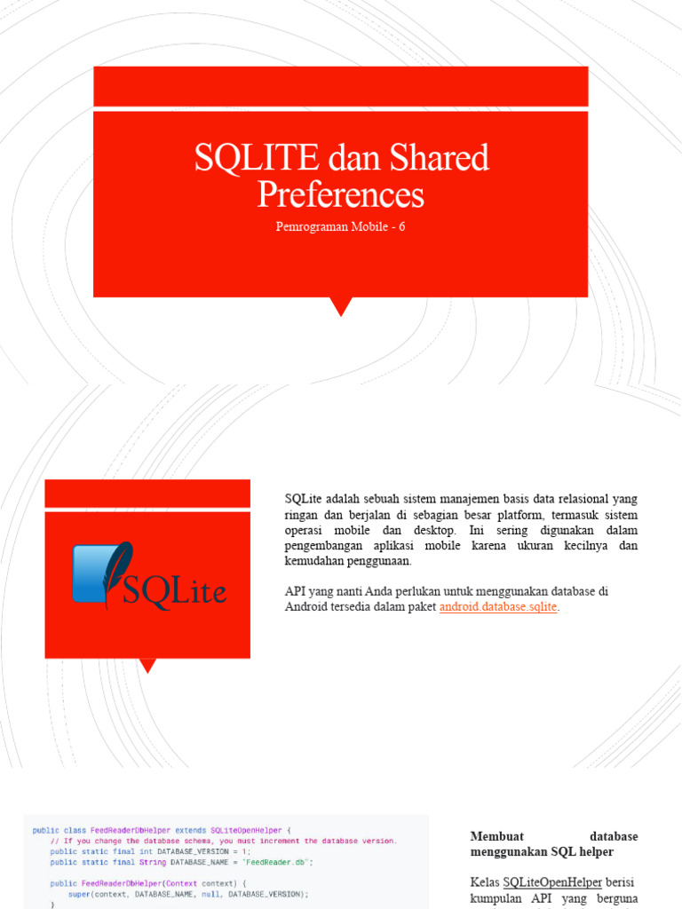 SQLite dan Shared Preferences di Android | PDF