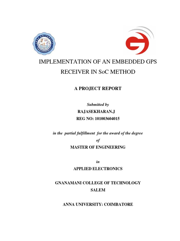 Embedded GPS Receiver in SoC Design | PDF | Field Programmable Gate ...